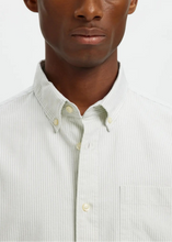 Load image into Gallery viewer, SLHREGRICK-OX SHIRT LS NOOS  | BRIGHT WHITE/ AQUA GRAY SELECTED MEN