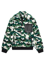 Load image into Gallery viewer, POLAR TEDDY HALF-ZIP PRINTED TOP | DARK GREEN — vue produit