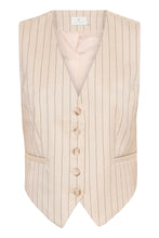 Charger l&#39;image dans la galerie, KAAGATHE WAISTCOAT | SAND/BLACK STRIPE KAFFE