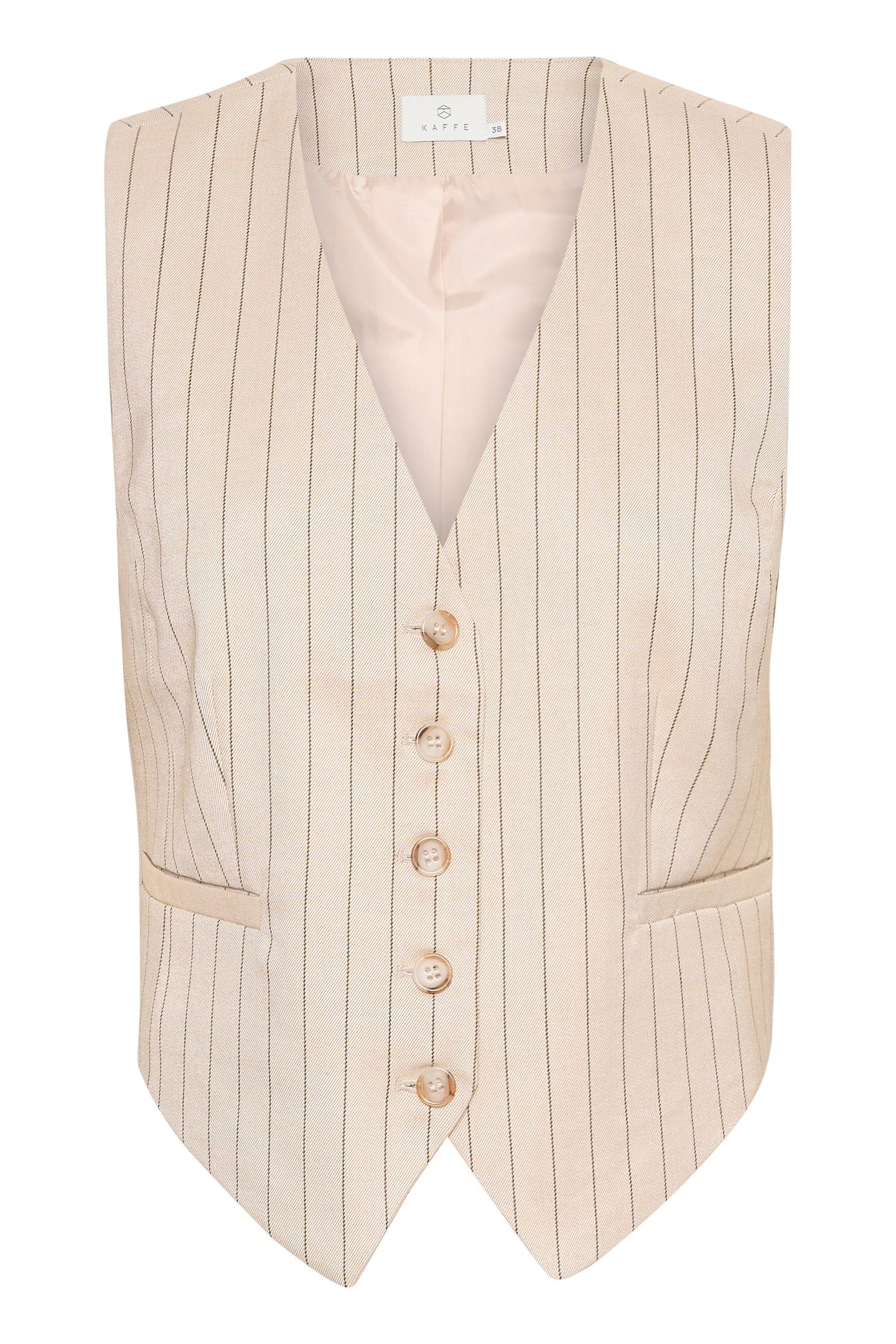 KAAGATHE WAISTCOAT | SAND/BLACK STRIPE KAFFE