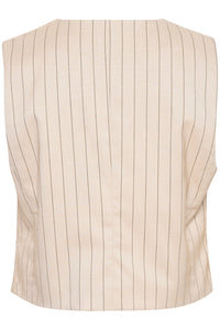 KAAGATHE WAISTCOAT | SAND/BLACK STRIPE KAFFE