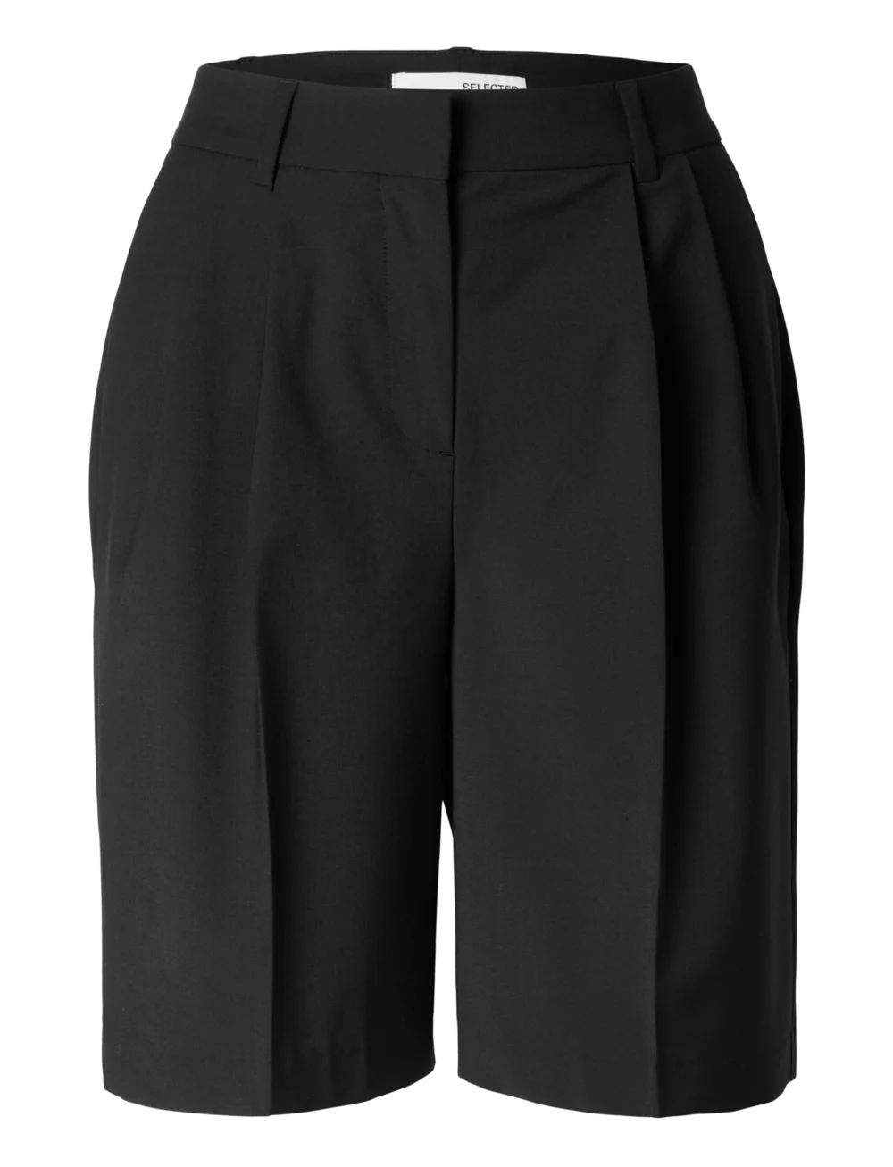 SLFABBI LS HW BERMUDA SHORTS | BLACK SELECTED