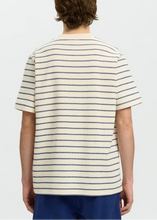 Load image into Gallery viewer, SLHDJANGO STRIPE SS O-NECK TEE OCEAN CAVERN BIRCH S Mellow Concept