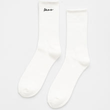 Load image into Gallery viewer, CLASSIC SCRIPT CREW SOCKS | WHITE — Vans