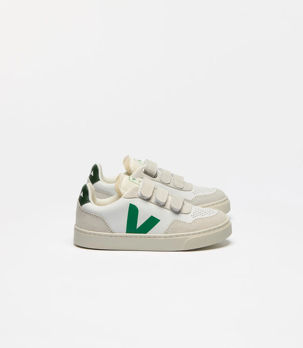 SMALL V-90 OT LEATHER | WHITE EMERAUDE VEJA
