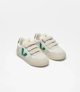 SMALL V-90 OT LEATHER | WHITE EMERAUDE VEJA