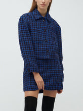 Load image into Gallery viewer, VIVIKA-M EDITHA JACKET | BLUE HOUNDSTOOTH