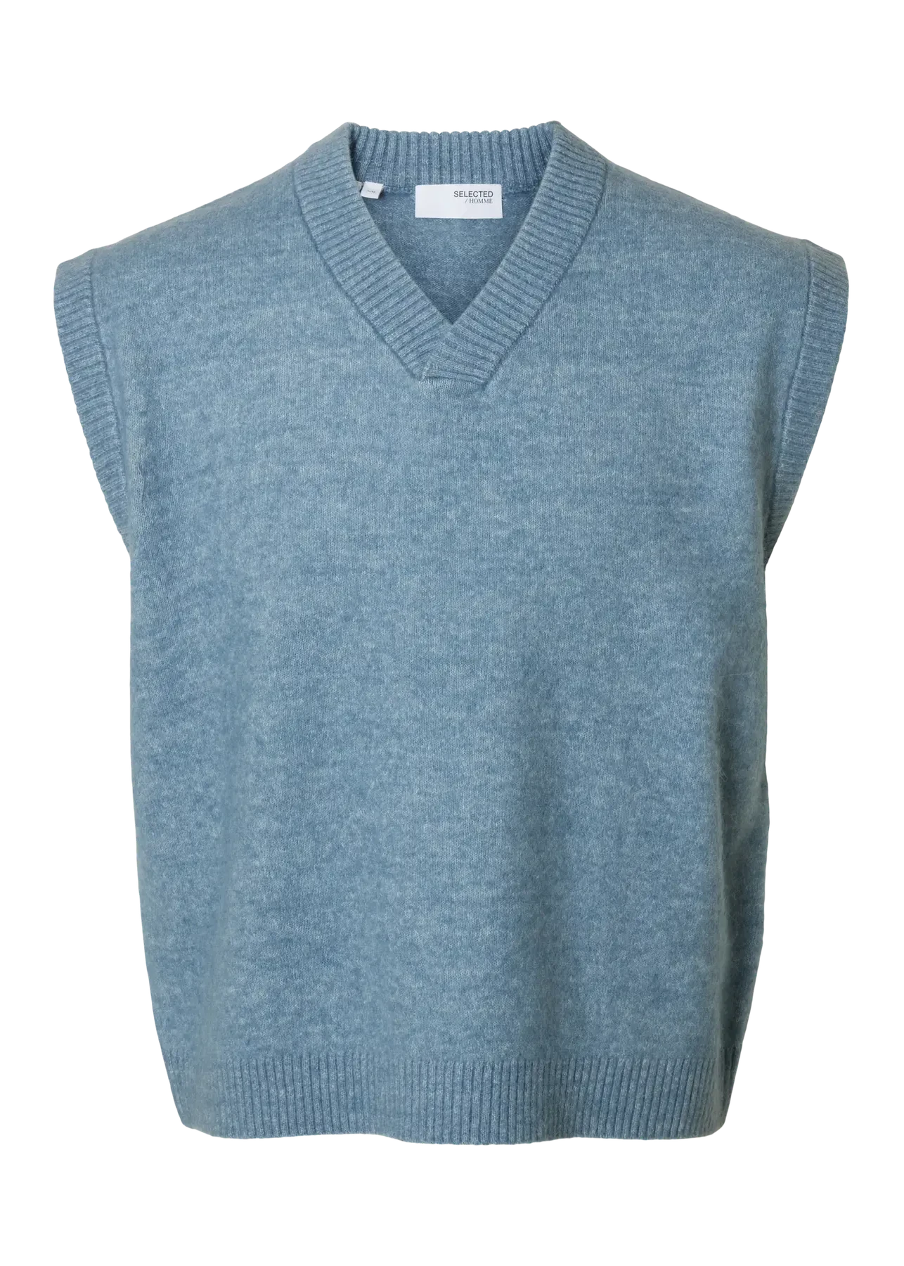 SLHRAI SL KNIT V-NECK RELAXED WAISTCOAT | BLUE MIRAGE MELANGEE SELECTED