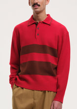 Load image into Gallery viewer, YOUR HOUSE STRIPED POLO KNIT | RED
