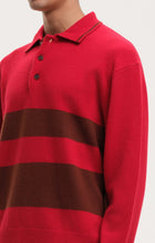 Load image into Gallery viewer, YOUR HOUSE STRIPED POLO KNIT | RED