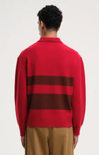 Load image into Gallery viewer, YOUR HOUSE STRIPED POLO KNIT | RED