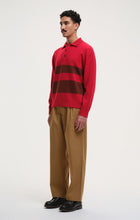 Load image into Gallery viewer, YOUR HOUSE STRIPED POLO KNIT | RED