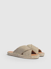 Load image into Gallery viewer, Flat espadrille made in metallic linen from Castaner