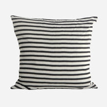 Load image into Gallery viewer, CUSHION COVER STRIPE BLACK/GREY