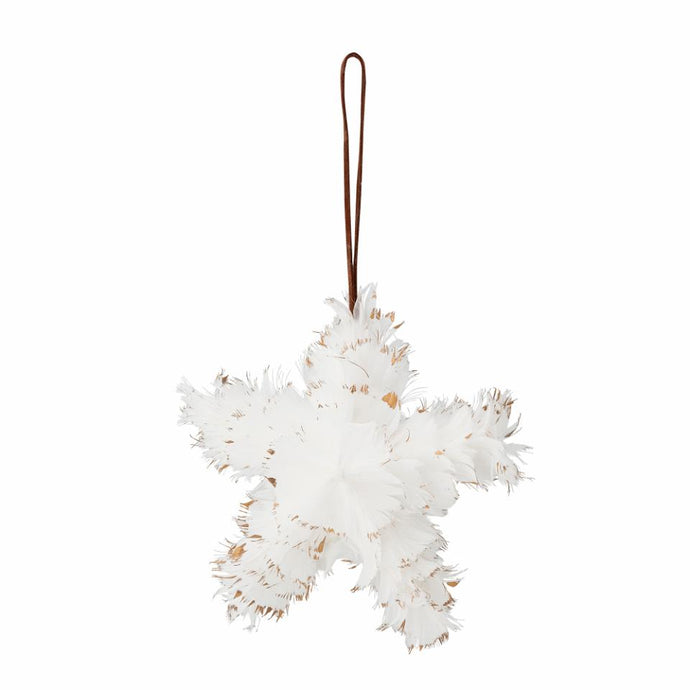 BLOOMINGVILLE STAR CHRISTMAS TRISTIAN ORNAMENT | WHITE FEATHER