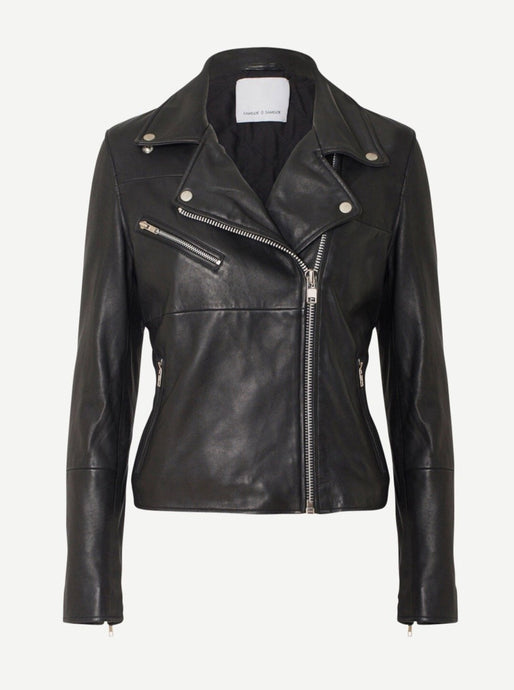 TAUTOU LEATHER JACKET | BLACK FROM SAMSOE 