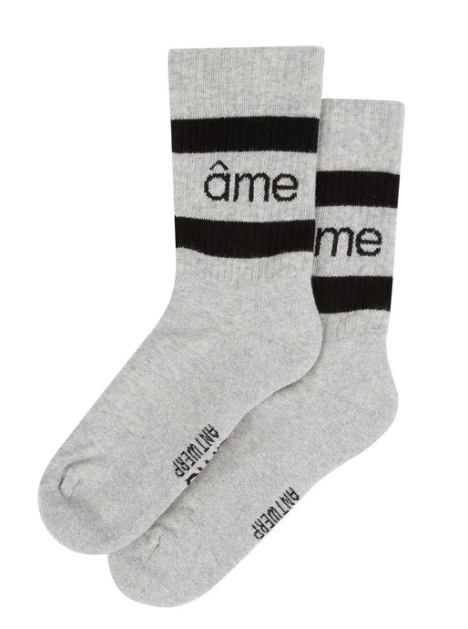 DIEGO SOCKS WITH CONTRASTING LINES | MARLED GREY FROM ÂME ANTWERP