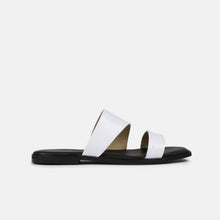 Load image into Gallery viewer, DEFINITIVE ASYMMETRIC SNAKE SANDAL | OFF WHITE