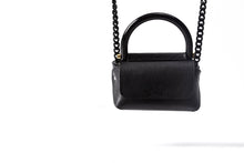 Load image into Gallery viewer, LAURENCE DELVALLEY BONNIE HANDBAG | BLACK BLACK LEATHER RESIN HANDMADE ITALY