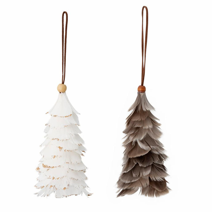 BLOOMINGVILLE CHRISTMAS TREE MARTIA ORNAMENT (SET OF 2) | MULTICOLOR FEATHER