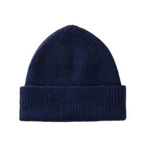 le bonnet en laine bleu foncé. beanie in wool midnight