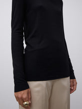 Load image into Gallery viewer, RIBBED LONG SLEEVE T-SHIRT BLACK BY MALENE BIRGER 