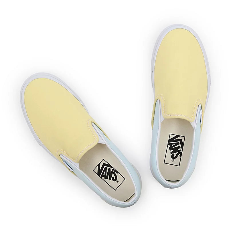 Light yellow vans slip on sales