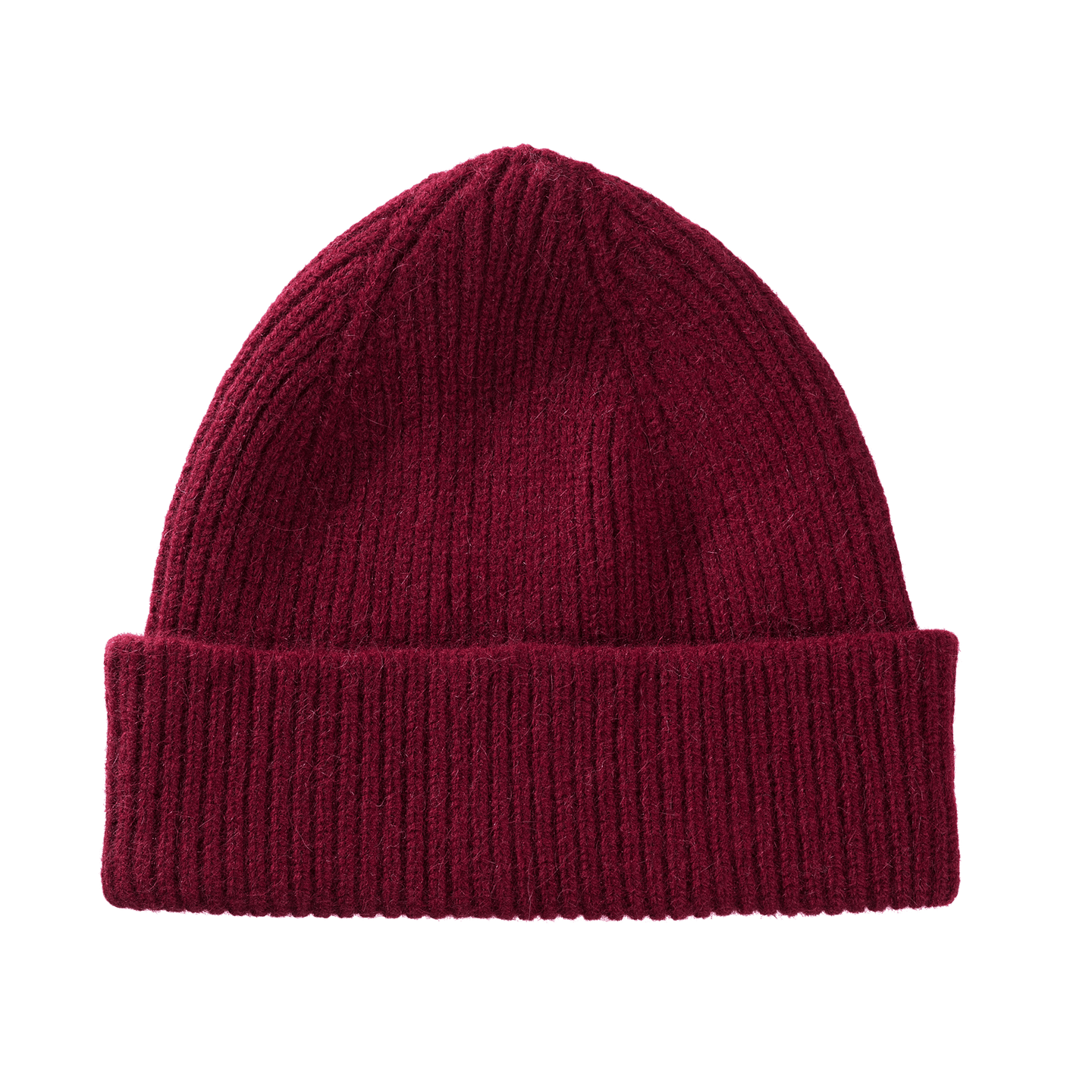 le bonnet en laine bordeaux