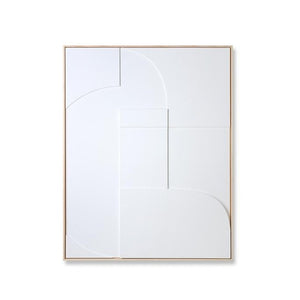 FRAMED RELIEF ART PANEL | WHITE A MEDIUM | 63/83CM | HK LIVING