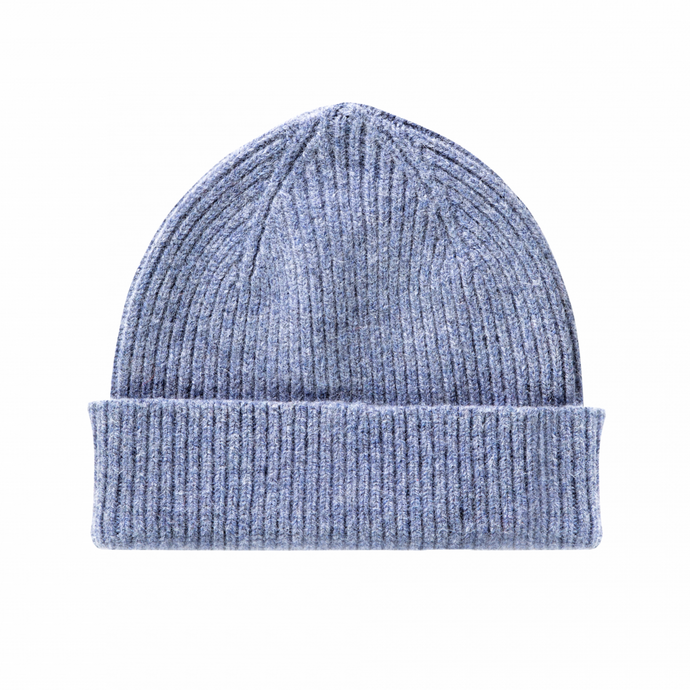le bonnet en laine bleu denim