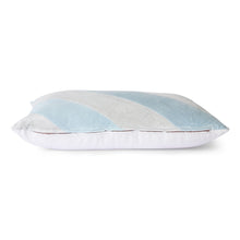 Load image into Gallery viewer, striped velvet ice blue cushion hk living
