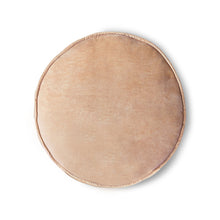 Load image into Gallery viewer, Velvet round seat cushion in the colour peach hk living